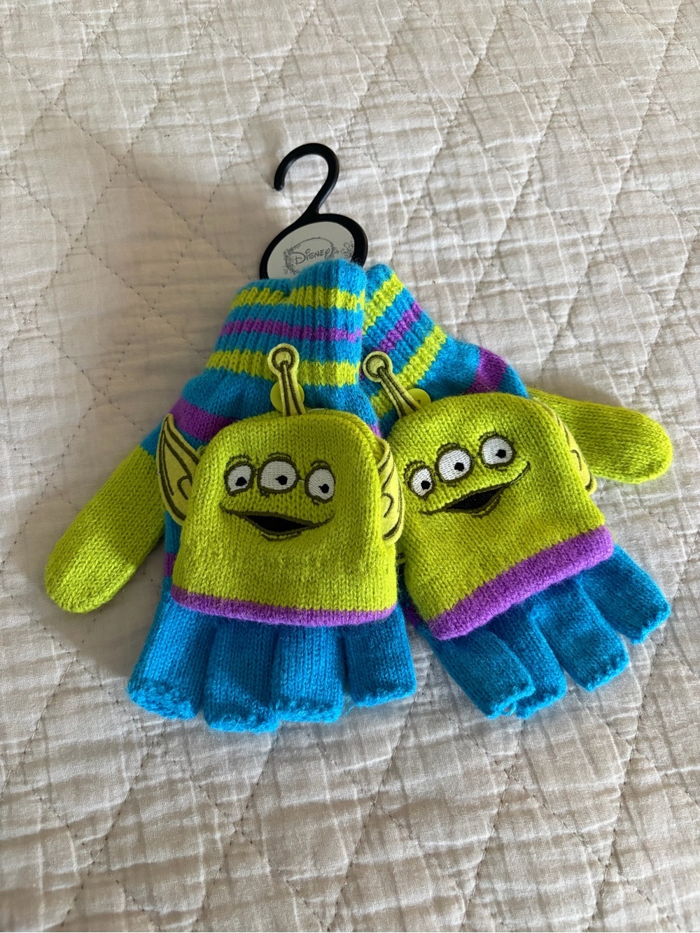 NEW Disney Pixar Toy Story Striped Alien Finger Gloves Button Mittens Kohl’s